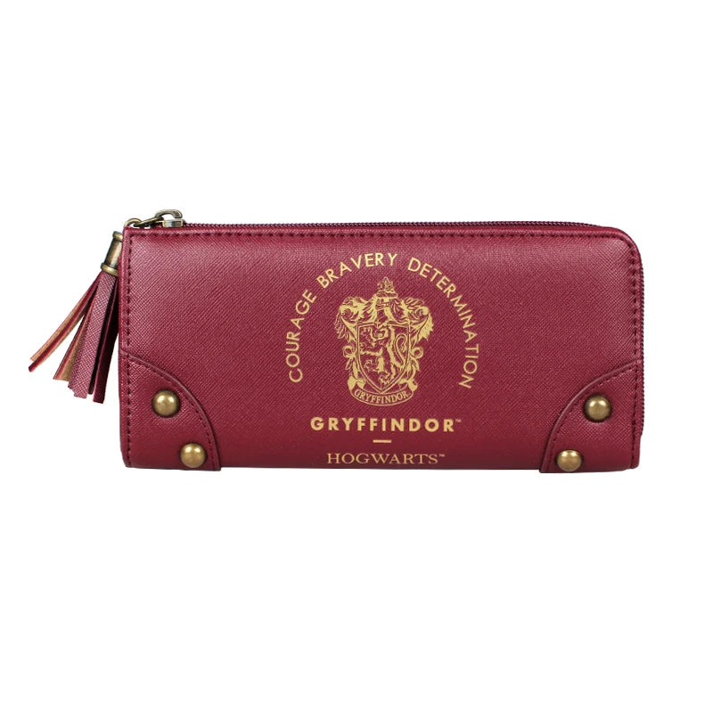 Marrotes Leder-Kartenvorger mit dem Gryffindor-Wappen und Schrift auf der Vorderseite.