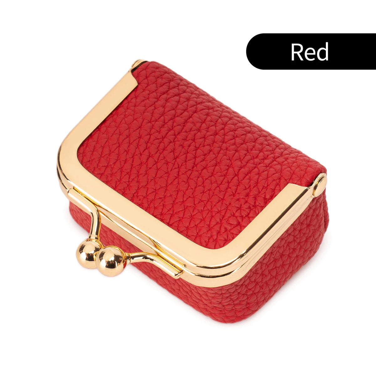Caja de almacenamiento de joyería mini de terciopelo rojo con detalles dorados, vista desde arriba.