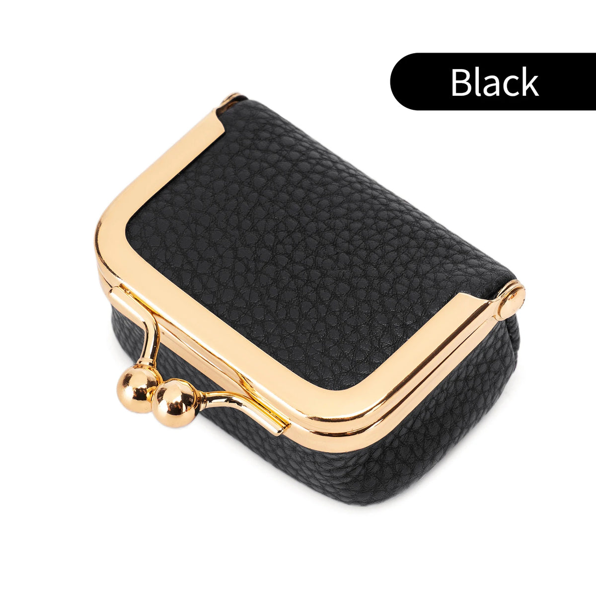 Caja de almacenamiento de joyería de terciopelo negro mini con detalles dorados