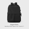Elegant black women's laptop backpack with a top handle and side zipper.