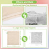 Comparison showing reinforced edges and larger sizes of reusable cotton mesh produce bags