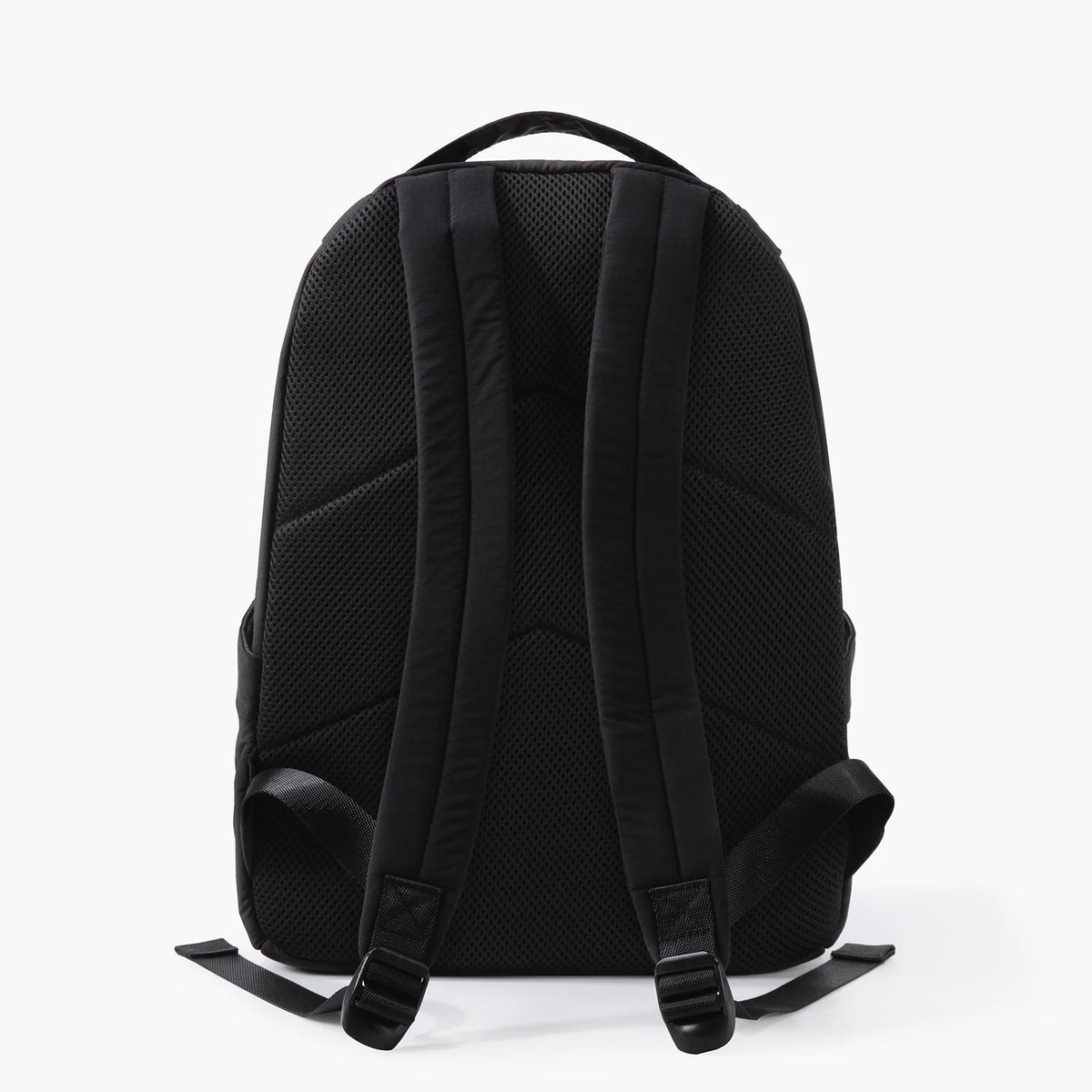 Black waterproof anti-theft laptop backpack shown from the back
