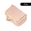 Caja de almacenamiento de joyería mini de terciopelo rosa con detalles dorados