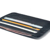 Black genuine leather slim card holder wallet with multiple slots for cards and cash