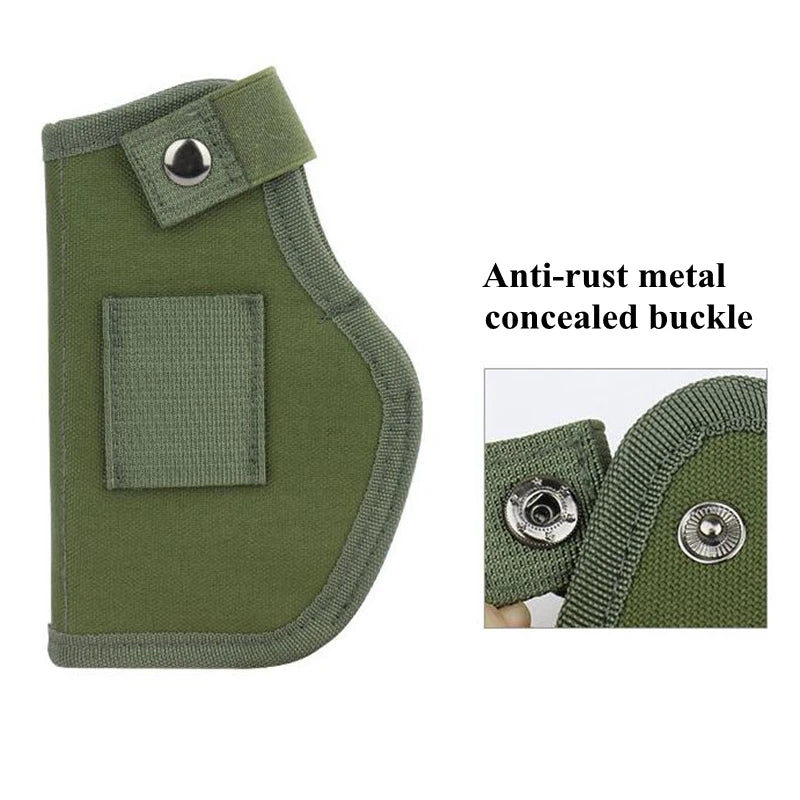 Olive green IWB concealment holster featuring an anti-rust metal concealed buckle.