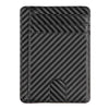 Black slim leather card holder wallet with a textured pattern