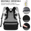 Gray and black multi-panel airflow laptop backpack with elastic pads and mesh back