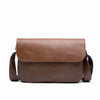 A brown retro PU leather crossbody shoulder bag for men.