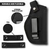 Black durable and flexible holster for concealed carry, featuring TPU and nylon components.