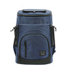 A navy blue insulated thermal cooler backpack with black accents.