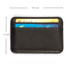 Cartera de cuero genuino de oveja negra para hombre, con 10.5 cm de largo y 7.5 cm de alto