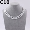 A white acrylic link chain necklace displayed on a mannequin neck.