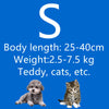 Grafik mit dem Buchstaben S und Beispielen für Haustiere wie einen Pudel und eine tabby-Katze.