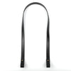 A black adjustable PU leather crossbody strap displayed against a white background.