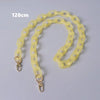 A long, yellow, adjustable chain is displayed against a gray background.