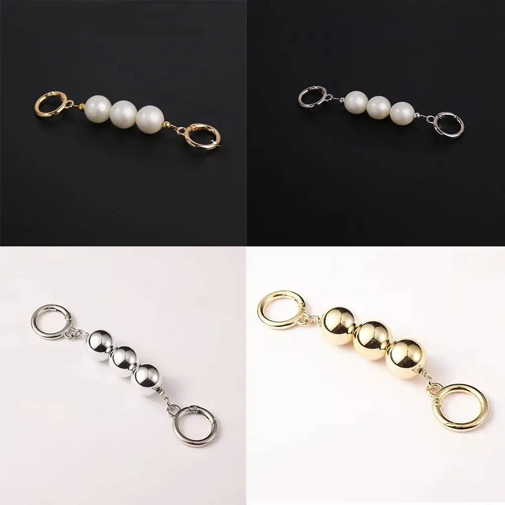 Sangle de sac à perles ton or avec charmets décoratifs et maillons de chaîne