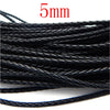 Black braided leather cord used for jewelry making