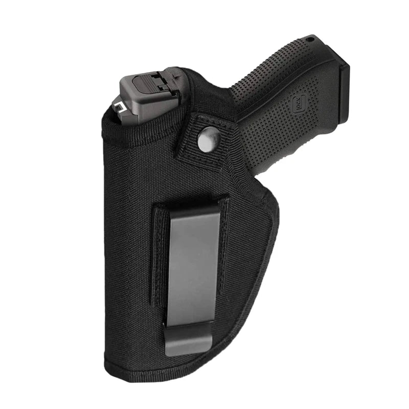 Black universal concealed carry holster for Glock and S&W M&P firearms