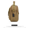 Olive green tactical multifunction fanny pack with adjustable straps and a flap closure