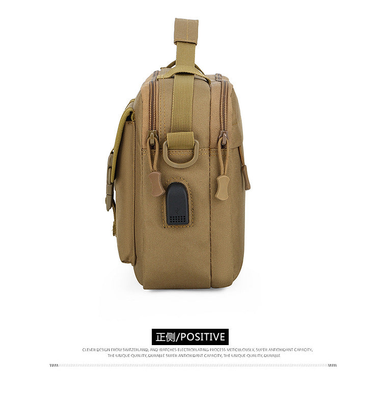 Olive green tactical multifunction fanny pack with adjustable straps and a flap closure