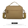 A tan tactical multifunction fanny pack with adjustable straps and a top handle.