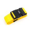 Yellow and black adjustable luggage strap with a combination lock feature