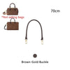 Brown-gold buckle leather replacement shoulder strap for handbags