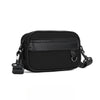 Bolso cruz de cuero PU negro para mujeres con correa ajustable.
