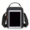Black Men's Crossbody Sling Bag with a headphone port, shown against a white background.