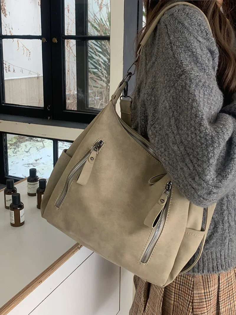 Luxury PU Leather Crossbody Hobo Bag