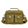 Olive green tactical multifunction fanny pack with multiple compartments and adjustable straps