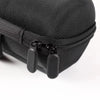 Black multi-slot travel watch organizer case with zippered opening and black hardware
