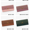 A collection of tri-fold PU card holder wallets in various colors including red, blue, pink, rose red, brown, black, and gray