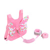 Pinkes Kindersicherheitsgurt und Leine-Set mit Blumenmuster