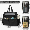 Black removable detachable insulated laptop lunch tote with multiple storage compartments