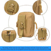 Tan tactical camo leg bag fanny pack with zipper pockets and snap closure