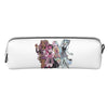 A white leather pencil case featuring illustrations of several magical girls.
