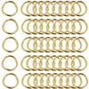 A collection of stainless steel spring clasp keychain rings in various sizes and finishes.