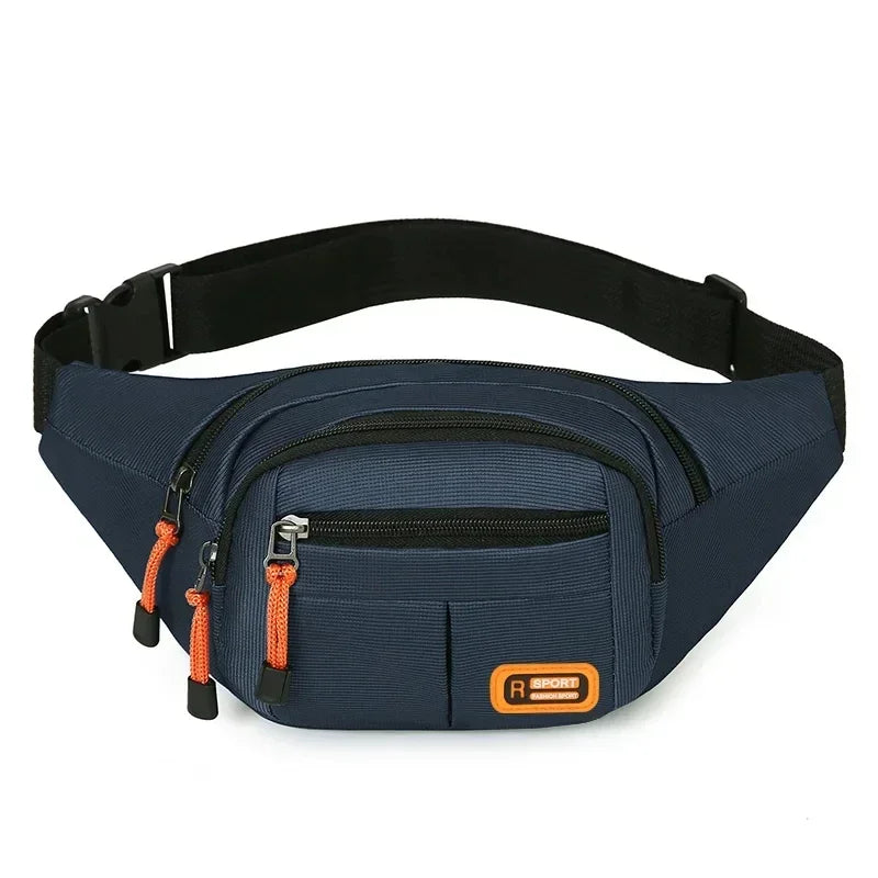 Navy blue multifunctional anti-theft waist pack for men and women