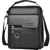 Sac bandoulière noir en PU pour homme avec rembourrage et quincaillerie argentée