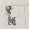 Silver stainless steel alphabet letter charm shaped like the letter H with a lobster clasp