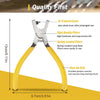 A pair of yellow professional leather hole punch pliers with a Cr-V punch head and non-slip grip.
