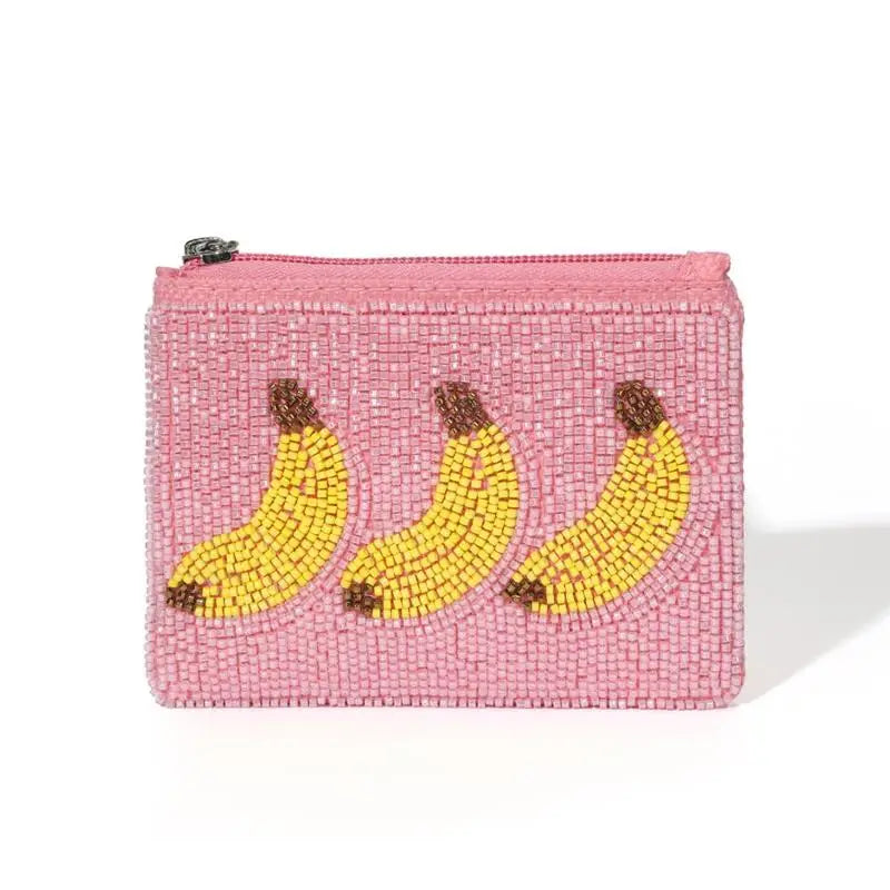 Boho Beaded Coin Purse with Coconut Tree Design