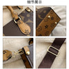 Close-up display of a brown faux leather shoulder tote bag featuring a patterned design and gold hardware.