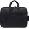 Black men's durable oxford briefcase with a carrying strap and zipper closure