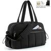 Black versatile large capacity travel and fitness bag with two kind hooks and D-buckles