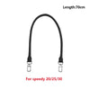Black genuine Vachetta leather bag strap with adjustable metal clasps
