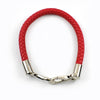 A red PU leather replacement bag strap with silver metal buckles.