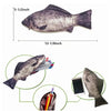 A fun fish-shaped pencil case and coin purse with dimensions of 5-1/2 inches long and 12-1/8 inches wide.