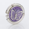 Gancho para colgar mesa de mariposa de aluminio plegable plateado con diseño marmolado morado